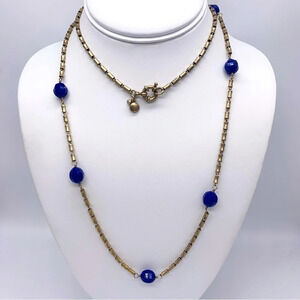 J. Crew Blue Beaded Long Necklace